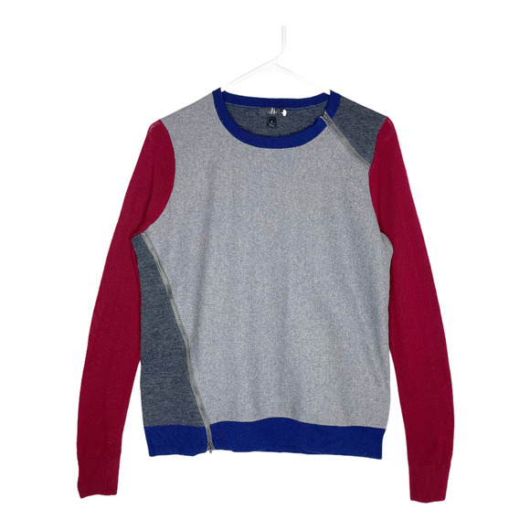 J Crew Wool Asymmetrical Zip Sweater Pullover Top - Picture 1 of 4